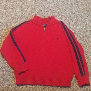 Polo Ralph Lauren Boys 6 Red & Navy Sweater1/4 Zip